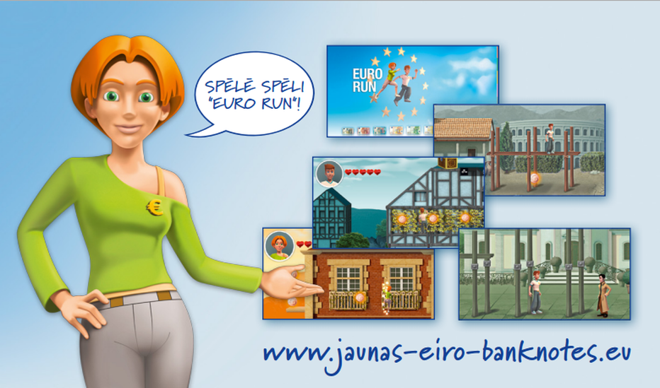 Spēle 'EURO RUN' ('EIRO SKRĒJIENS')