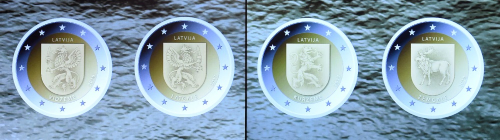 Skices: Latvijas 2 eiro piemiņas monētu sērija veltīta Latvijas vēsturiskajiem apgabaliem