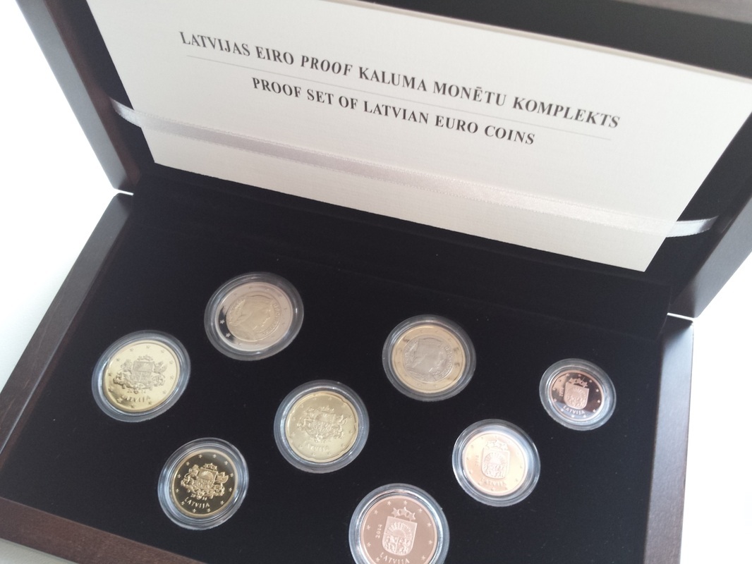Jauns Latvijas eiro PROOF kaluma monētu komlekts 2015