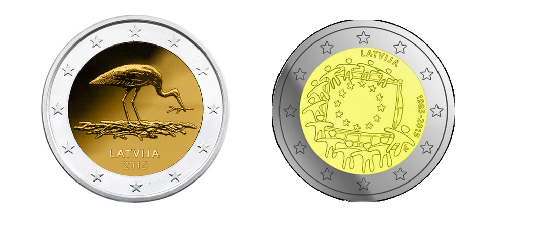 Latvijas 2 eiro piemiņas monēta 'Stārķis' tiks izlaista gada nogalē.
